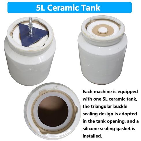 220V Ceramic Ball Mill Grinding Machine with 5L Ceramic Tank Laboratory Ball Mill Grinder with 11Lbs Alumina Ceramic Grinding Balls for Dry & Wet Grinding 120W in Saudi Arabia