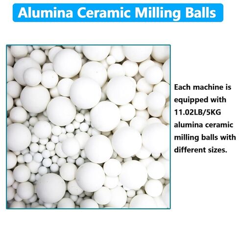 220V Ceramic Ball Mill Grinding Machine with 5L Ceramic Tank Laboratory Ball Mill Grinder with 11Lbs Alumina Ceramic Grinding Balls for Dry & Wet Grinding 120W in Saudi Arabia