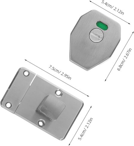مزلاج مرحاض من الفولاذ المقاوم للصدأ مع مؤشر إشغال لأبواب الحمامات العامة، قفل مسمار لتقسيم الخصوصية، قفل باب الحمام عالي التحمل للحمامات التجارية in Kuwait