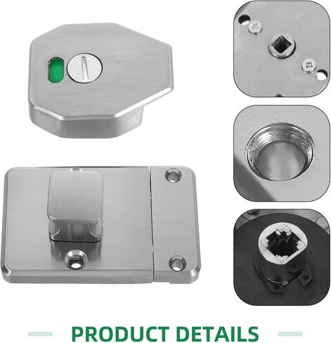 مزلاج مرحاض من الفولاذ المقاوم للصدأ مع مؤشر إشغال لأبواب الحمامات العامة، قفل مسمار لتقسيم الخصوصية، قفل باب الحمام عالي التحمل للحمامات التجارية in Kuwait