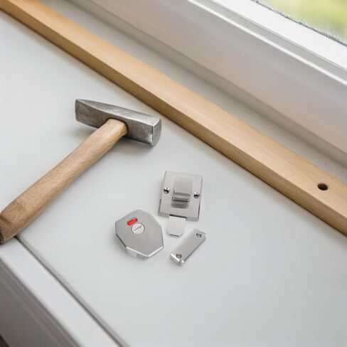 مزلاج مرحاض من الفولاذ المقاوم للصدأ مع مؤشر إشغال لأبواب الحمامات العامة، قفل مسمار لتقسيم الخصوصية، قفل باب الحمام عالي التحمل للحمامات التجارية in Kuwait