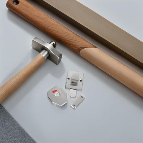 مزلاج مرحاض من الفولاذ المقاوم للصدأ مع مؤشر إشغال لأبواب الحمامات العامة، قفل مسمار لتقسيم الخصوصية، قفل باب الحمام عالي التحمل للحمامات التجارية in Kuwait