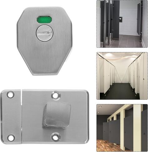 مزلاج مرحاض من الفولاذ المقاوم للصدأ مع مؤشر إشغال لأبواب الحمامات العامة، قفل مسمار لتقسيم الخصوصية، قفل باب الحمام عالي التحمل للحمامات التجارية in Kuwait