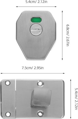 مزلاج مرحاض من الفولاذ المقاوم للصدأ مع مؤشر إشغال لأبواب الحمامات العامة، قفل مسمار لتقسيم الخصوصية، قفل باب الحمام عالي التحمل للحمامات التجارية in Kuwait