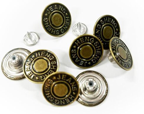 20 Pcs Black Metal Jean Buttons for Loose Jeans, Durable Jean Button Replacement, Adjustable Buttons for Jeans and Pants Waist Tightener, Ideal for Pants Button Repair in Kuwait
