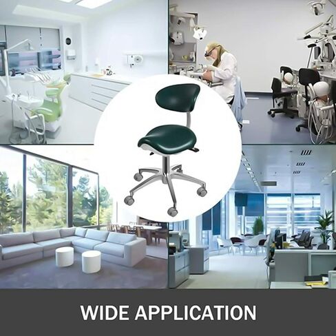 EustomA Standard Mobile Chair Saddle Doctor's Stool كرسي من جلد البولي يوريثان باللون الأخضر الداكن in Saudi Arabia