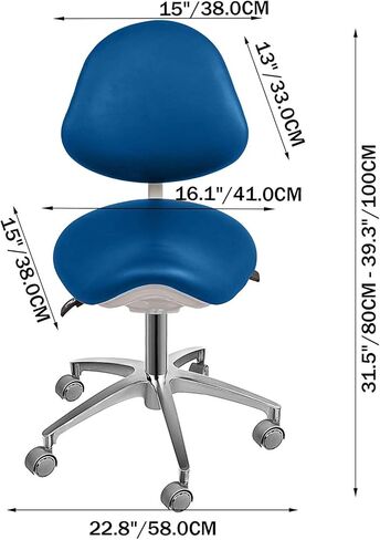 Dental Mobile Height Adjustable Chair Saddle Doctor's Stool PU Leather Dentist Chair Dental Stool in Kuwait