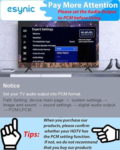 eSynic Portable Optical to RCA Adapter-6 FT Long-Built-in DAC Chip-Easy to Setup-192KHZ Digital to Analog Audio Converter-Aluminum Shell-from HDTV/Blu-ray/Gaming Consoles to L/R Stereo Audio System in Kuwait