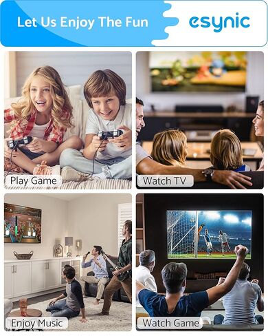 eSynic Portable Optical to RCA Adapter-6 FT Long-Built-in DAC Chip-Easy to Setup-192KHZ Digital to Analog Audio Converter-Aluminum Shell-from HDTV/Blu-ray/Gaming Consoles to L/R Stereo Audio System in Kuwait