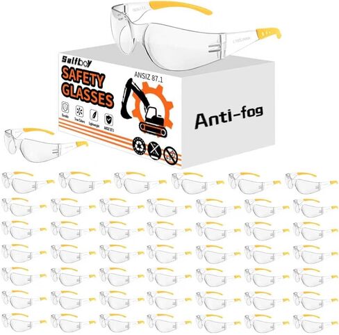 Anti Fog Wraparound Safety Glasses Bulk, ANSI Z87.1 Certified for Construction, Yard Work, Laboratories in Saudi Arabia