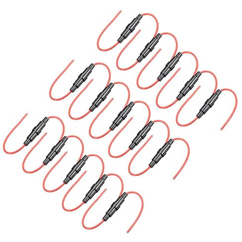 uxcell 15 Pcs 5x20mm Inline Screw Type Fuse Holder 22 Gauge AWG Red Wire for Fast Blow Glass Tube Fuse in Saudi Arabia