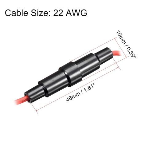 uxcell 15 Pcs 5x20mm Inline Screw Type Fuse Holder 22 Gauge AWG Red Wire for Fast Blow Glass Tube Fuse in Saudi Arabia