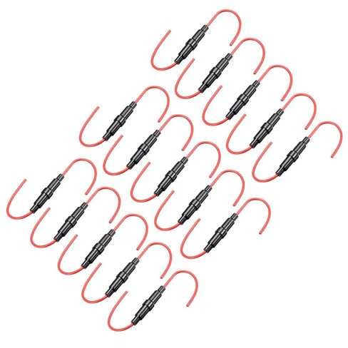 uxcell 15 Pcs 5x20mm Inline Screw Type Fuse Holder 22 Gauge AWG Red Wire for Fast Blow Glass Tube Fuse in Saudi Arabia
