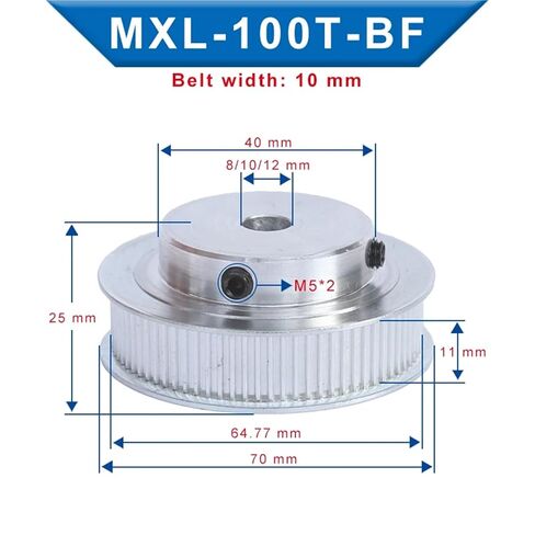 MXL-100T توقيت بكرة تتحمل حجم 8/10/12 مللي متر فتحة عجلة البكرة عرض 11 مللي متر تطابق مع عرض 10 مللي متر MXL- مؤقت اشتعال 1 قطعة (10 مللي متر) in Saudi Arabia