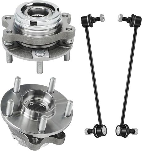 Detroit Axle - مجموعة محامل العجلات الأمامية لنيسان Altima Maxima Murano Pathfinder Quest Infiniti JX35 QX60 ، 2 عجلات محمل وتجميع المحاور 2 صلات البار البديل البديل in Kuwait