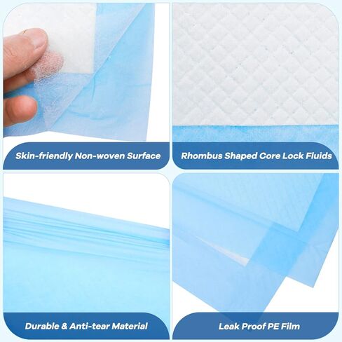 Disposable Underpads 24" x 36" Incontinence Bed Pads 25Count Chux Pee Pads Heavy Absorbency Furniture & Surface Protection, for Kids, Adults, Elderly, Pets in Kuwait