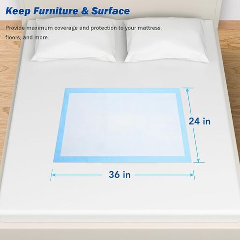Disposable Underpads 24" x 36" Incontinence Bed Pads 25Count Chux Pee Pads Heavy Absorbency Furniture & Surface Protection, for Kids, Adults, Elderly, Pets in Kuwait