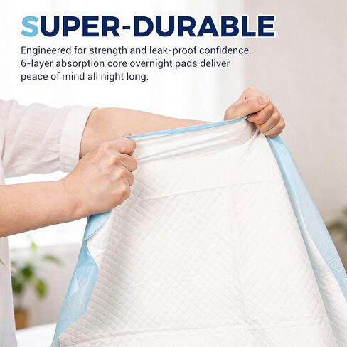 Heavy Duty Disposable Bed Pads 30"x36"- 50 Count Underpads for Incontinence Adults, Chucks Pads Super Absorbency & Leak-Proof Incontinence Bed Pads Disposable Pee Pads for Adults, Kids, Elderly in Saudi Arabia