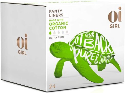 Oi Girl Organic Panty Liners, Box of 24 Ultra-Thin Panty Liners, Individually-Wrapped in Kuwait