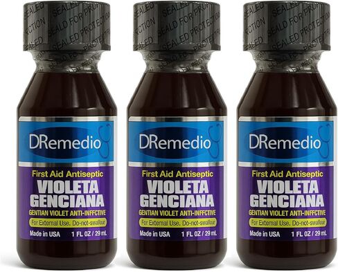 Violeta Genciana (Gentian Violet Anti-Infective) First Aid Antiseptic, 1 fl oz (29 ml) [Pack of 1] in Kuwait