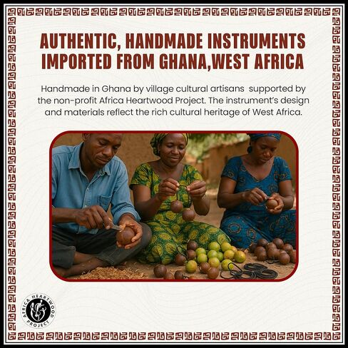 Africa Heartwood Project African Aslatua Kashaka Set 2 - Authentic Handcrafted Swawa Seed Pod Shakers, Small 1.5" Pods with 3" Rope, Traditional Polyrhythmic Percussion Instrument in Kuwait