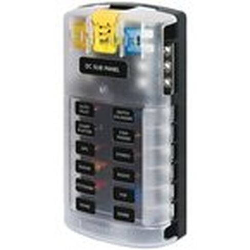 Blue Sea Fuse Block Ato 12 Circuit W/Gr قاعدة من البلاستيك الحراري وغطاء من البولي كربونات in Saudi Arabia
