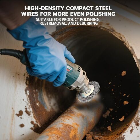 1.5 بوصة فرش سلكية للمثقاب، مجموعة فرش سلكية من الفولاذ المقاوم للصدأ مع ساق سداسية 1/4 بوصة، 9 قطع (قطر 38 مم) in Kuwait