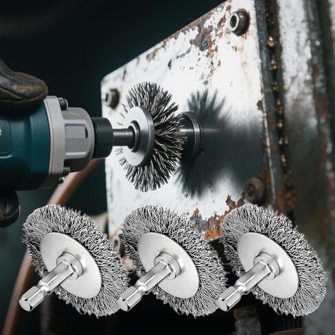 1.5 بوصة فرش سلكية للمثقاب، مجموعة فرش سلكية من الفولاذ المقاوم للصدأ مع ساق سداسية 1/4 بوصة، 9 قطع (قطر 38 مم) in Kuwait