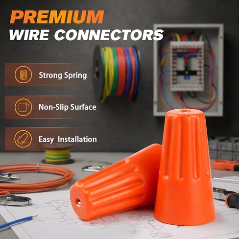 180 PCS Wire Connectors Nuts, Electrical Wire Caps Small Wire Assortment Nuts Kit, Assorted Electric Cap for Wiring, Twist-On Wire Screw Connector for Home, DIY Projects & Commercial Use in Kuwait