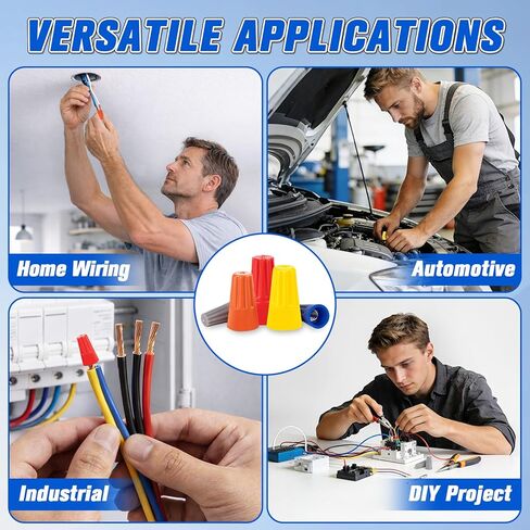 180 PCS Wire Connectors Nuts, Electrical Wire Caps Small Wire Assortment Nuts Kit, Assorted Electric Cap for Wiring, Twist-On Wire Screw Connector for Home, DIY Projects & Commercial Use in Kuwait