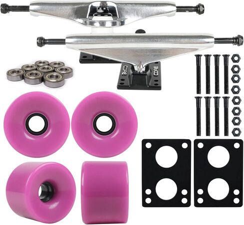 Longboard Skateboard Trucks & Wheels Combo 76mm Purple in Saudi Arabia
