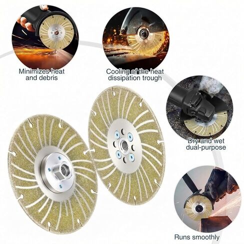 Zhehao Electroplated Diamond Grinding Wheel, 4-1/2" M14 Thread Angle Grinding Wheel Indestructible Multitool Diamond Blade Disc for Cutting Concrete Marble Shaping Porcelain Stoneware Tile Granite in Saudi Arabia