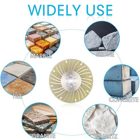 Zhehao Electroplated Diamond Grinding Wheel, 4-1/2" M14 Thread Angle Grinding Wheel Indestructible Multitool Diamond Blade Disc for Cutting Concrete Marble Shaping Porcelain Stoneware Tile Granite in Saudi Arabia