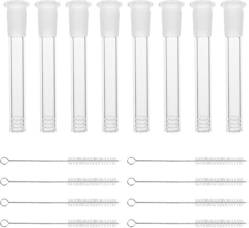 120mm Thick Borosilicate Glass Tubes Compatible Down Glass Tube, 14mm Glass Tube Stem Drying Tube Smooth Interior 8PCS with Cleaning Brushes Heat for Home and Kitchen in Saudi Arabia