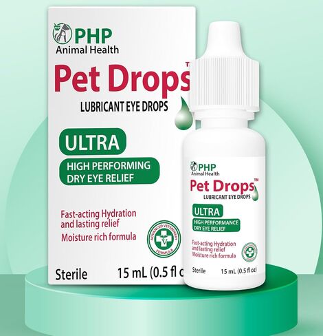 Ultra Lubricant Pet Drops 15 ml - Eye Drops for Cats and Dogs - Moisture Rich Formula, Fast Acting Hydration Dogs Eye Drop for Dry Eyes, Artificial Tears for Extra Dry Eye (U.S Made) in Kuwait