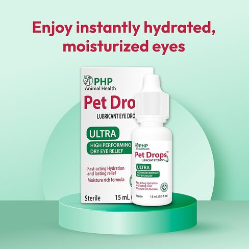 Ultra Lubricant Pet Drops 15 ml - Eye Drops for Cats and Dogs - Moisture Rich Formula, Fast Acting Hydration Dogs Eye Drop for Dry Eyes, Artificial Tears for Extra Dry Eye (U.S Made) in Kuwait