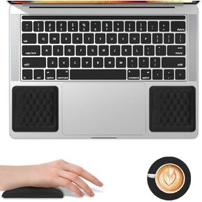 Ergonomic Keyboard Wrist Rests for Laptop: Comfortable Memory Foam Laptop Wrist Pads - Non-Slip Rubber Base for Easy Typing Pain Relief