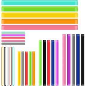 30 Pcs Assorted Size Silicone Rubber Bands Elastic Rubber Wrapping Bands Thick Rubber Bands Large Stretchy Silicone Bands for Book Box Notebook File Folders Office Outdoor Packing Cooking (Black)