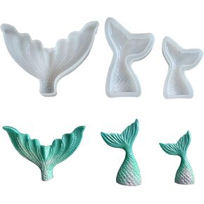 3 قطع قالب سيليكون ذيل حورية البحر، قوالب فوندان ثلاثية الأبعاد، قالب صب راتنجات الإيبوكسي الكريستالي، قالب صابون على شكل سمكة، أداة خبز لتزيين الكيك، صناعة السكر والشوكولاتة in Kuwait
