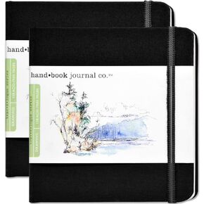 Travelogue Drawing Book, Square 5-1/2 x 5-1/2, Ivory Black Artist Journal (2-Pack)