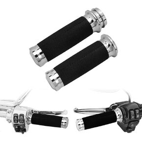 Motorcycle Electronic Throttle Handlebar Grips for 1" 25mm Handle Bars Universal Fit for Harley Touring Dyna Softail Sportster XL 883 1200 Chrome