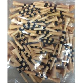 2 3/4" Wooden Golf Tees with Height Indication Stripes - Pack of 100