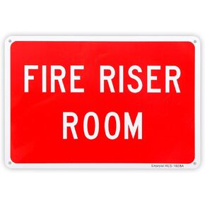 Fire Riser Room Sign, 10"x 7" .04" Aluminum Reflective Sign Rust Free Aluminum-UV Protected and Weatherproof