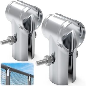 2 Pcs End Rail Clamps 1-5/8" x 1-5/8", T Pipe Clamp for 1-5/8" OD Pipe Chain Link Fence End Rail T Clamp Panel T Clamps Chain Link Fence Parts