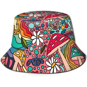 Fashion Mushroom Aesthetic Bucket Hat Sun Protection Mushroom Bucket Hat Unisex Pattern Red Mushroom Hat
