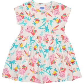 فستان Peppa Pig Flamingo، للفتيات الصغيرات، متعدد الألوان، بضائع رسمية in Kuwait