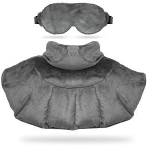 Neck and Shoulder Wrap with Hot and Cold Therapy for Pain Relief, Relaxation, and Stress Reduction, and a Premium Heated Eye Mask for Dry Eyes and Headaches