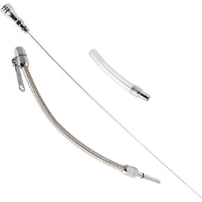 Flexible Stainless Oil Dipstick with Silver Housing Replacement for LSX LS1 LS2 LS6 4.8L 5.7L 6.0L 6.2L