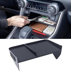 Console Organizer for Phones with Cases Compatible with 2019-2024 Toyota RAV4 & RAV4 Prime Accessories, Center Console Tray Divider Without Upper Partition Enough Space for Storage Items ABS Material