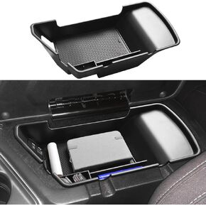 Center Console Organizer Tray Compatible with Dodge Challenger 2015-2023 Interior Accessories, ABS Armrest Storage Box Compartment Secondary Insert Tray